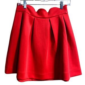 Blue Rain Women's Skirt Large Red Pleats Knee Length Holiday Christmas Valentine